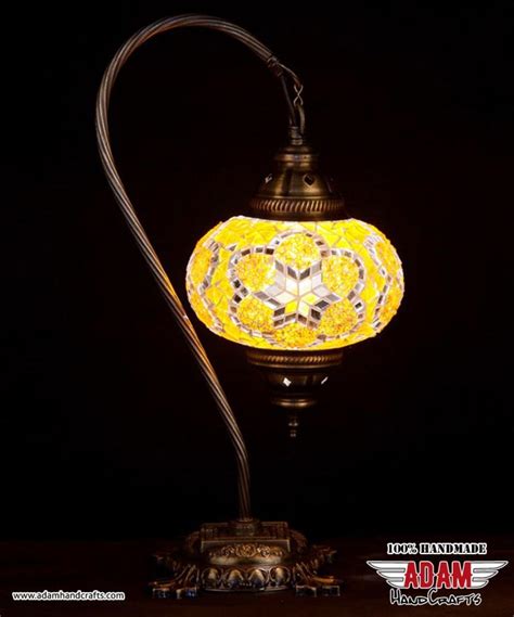 Swan Neck Mosaic Table Lamp Yellow Model 1 Large Mosaic Lamps