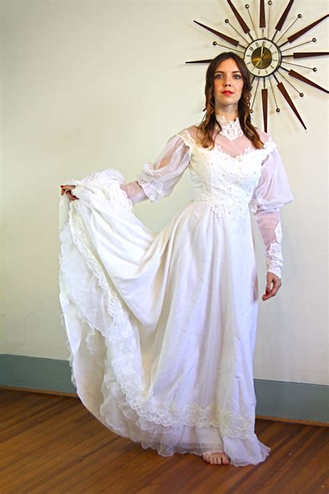 70s Wedding Dress Boho Wedding Dress Vintage Wedding Gown Etsy