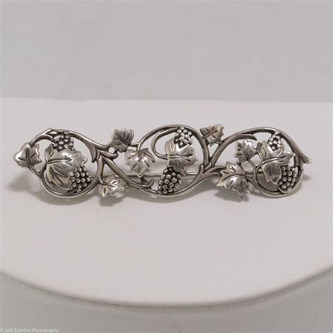 Darling Sterling Silver Grapevine Pin From Anntiquesandfinejewelry