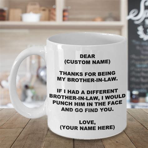 Custom T For Brother In Law Coffee Mug Personalized Etsy