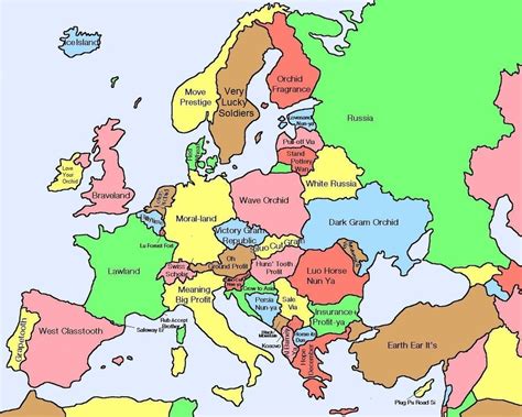 Heres A Map Of European Countries With Their Literal