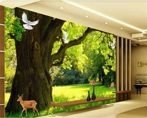 3d Wallpaper Custom Photo Murals Hd Modern Minimalist Woods Landscape