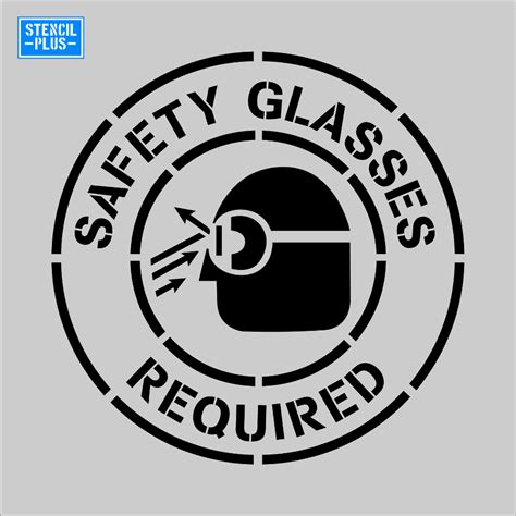 Safety Glasses2 Required Safety Warehouse Industrial Stencil — Stencil