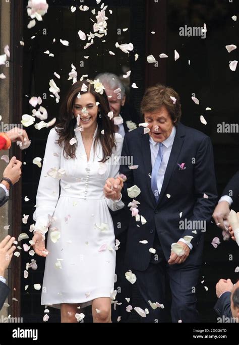 Sir Paul Mccartney And Nancy Shevell Marry At Marylebone Town Hall Registry Office London Stock