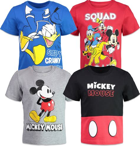 Disney Mickey Mouse Toddler Boys 4 Pack T Shirts Donald Duck Goofy
