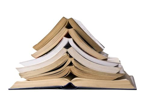 Pile Of Open Books Standing On Top Of Each Other Stock Image Image Of