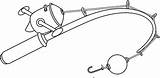 Fishing Pole Coloring Drawing Bending Rod Hard Template Getdrawings sketch template