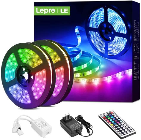 With 256 levels of dim on each color, 16 million vivid color hues can be achieved with proper. Lepro LED Strip Lights, 32.8ft RGB LED Lights Strip with ...