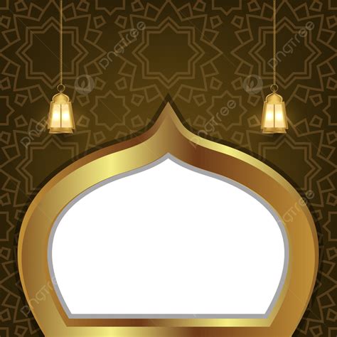 Islamic Dome Vector Hd Images Gold Dome Islamic Frame With Pattern