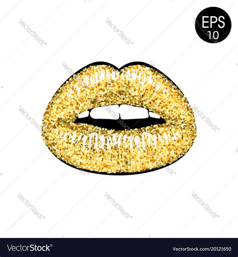 golden lips royalty free vector image vectorstock