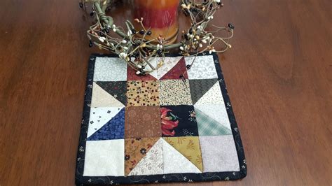 Quilted Scrappy Candle Mat / Quilted Mug Rug / Quilted Table | Etsy | Quilted candle mats ...