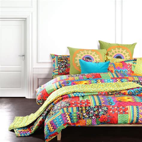 Bohemian Exotic Bedding Colorful Modern Duvet Cover Queen King Size