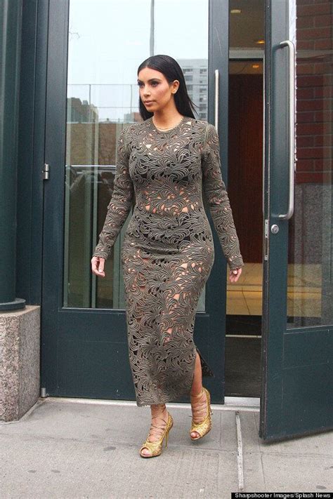 Kim Kardashian Flashes Underwear In See Through Dress Outside New York