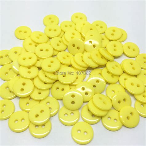 1000pcs Light Yellow 11mm Round Buttons Resin 2 Holes Button