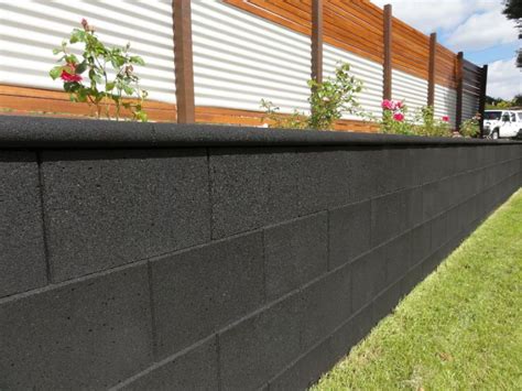 Retaining Wall For Driveway Garden Bed Dark Grey With Capping