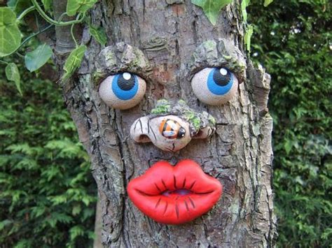 Tree Face Garden Decorations Outdoor Sculptures Face Statues Etsy In