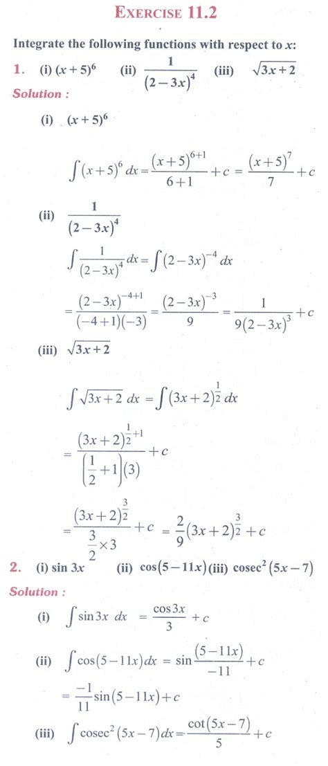 Feel free to use all the available model question papers as your prepare for your examinations. Exercise 11.2: Integrals of the Form (ax + b) - Problem ...