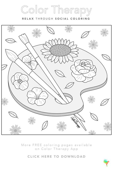 Color Therapy T Of The Day Free Coloring Template In 2021 Color