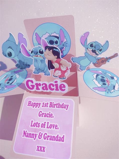 Lilo And Stitch Personalised Birthday Box Card Gift Party Any Name Age EBay