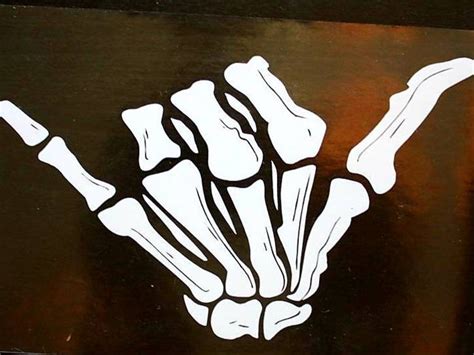 Skeleton Hand Hang Loose Vinyl Sticker Surfer Shaka Decal Etsy