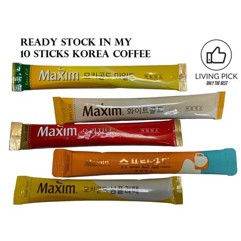 Korea Maxim Instant Coffee 10 Sticks Local Ready Stock Fast