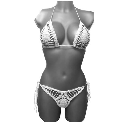 Buy Brazilian Micro Bikini String Swimsuits For Women Extreme Bathing Suit Set Crochet Micro G