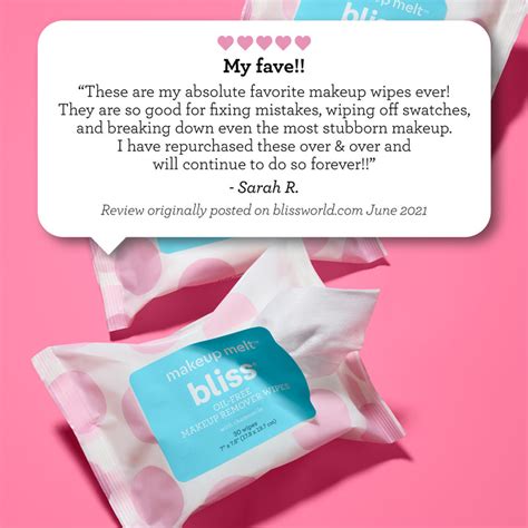 Makeup Melt Wipes Oil Free Makeup Remover Wipes Bliss Bliss World Store