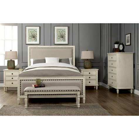 Cambridge 5 Piece King Bedroom Set With Solid Wood And Upholstered Trim