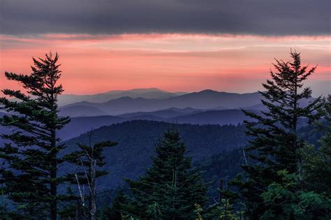 The view from Clingman's Dome around sunset - Great Smoky Mountains ...