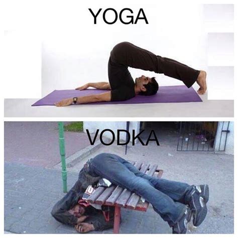 Doing Yoga And Drinking Vodka Are Very Similar Realfunny