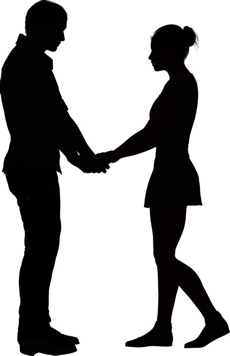 Silhouette Love Clip Art Clipart Boy And Girl Holding Hands Png