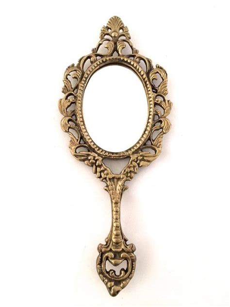 Vintage Brass Hand Mirror Ornate Brass Hand Mirror Gold Hand Mirror