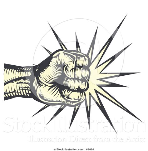 Vector Illustration Of A Fist Making Impact By Atstockillustration 2090