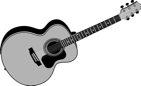 Acoustic Guitar Clip Art Black And White Clipart Best
