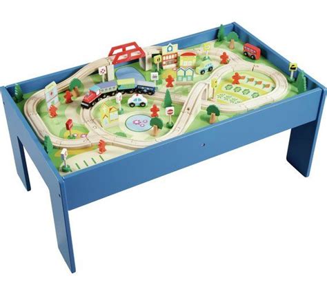Buy Chad Valley Wooden Table And 90 Piece Train Set At Uk