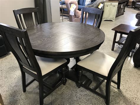 One (1) dining table and two (2) dining chairs light and airy natural finish dining set is perfect for a casual breakfast nook round table with drop down leaves saves space Round table with butterfly leaf | Furniture, Table, Dining ...