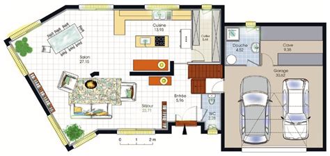En pente architecture plan de villa plan villa moderne. maison moderne gratuit