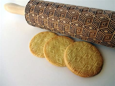 Magic 3d Cube Embossing Rolling Pin Pattern With Geometric Etsy