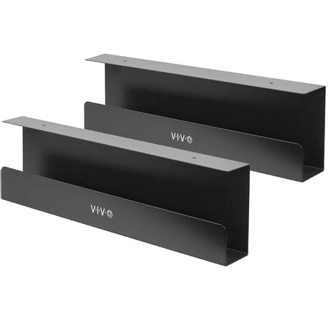 Vivo Black Dual Under Desk 17 Cable Management Trays Wire Organizers