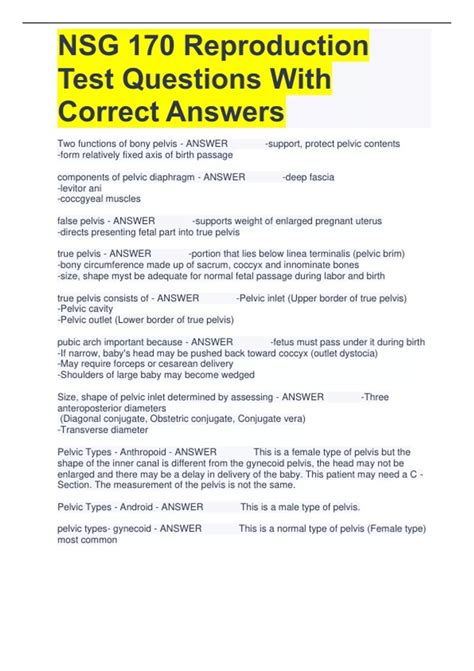 Nsg 170 Reproduction Test Questions With Correct Answers Nsg 170 Stuvia Us
