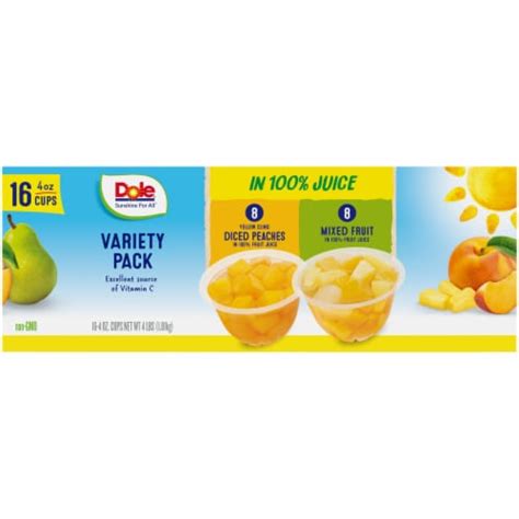 Dole® Fruit Bowls® Yellow Cling Diced Peaches And Mixed Fruit In 100