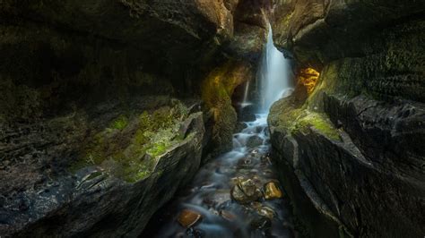 Nature Landscape Waterfall Gorge Moss Canyon Long Exposure