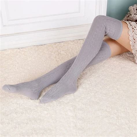 women winter stockings over knee thigh highs hose stockings knitted warm fashion in stockings