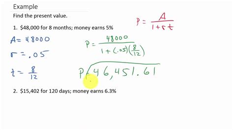 Present Value For Simple Interest Youtube