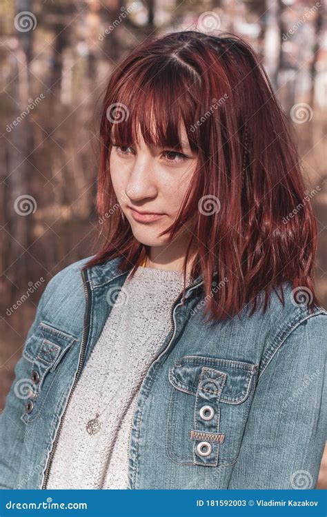 Portrait Of A Pensive Young Girl With Red Hair Stock Image Image Of Redhead Portrait 181592003