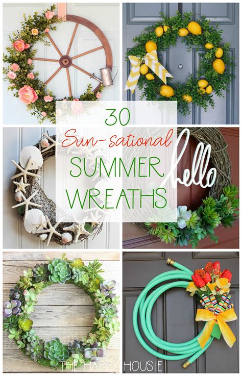 I pulled off the greenery and flowers right away {ha!} and started brainstorming about what i could do with it. 30 Sun-sational DIY Summer Wreath Ideas | The Happy Housie