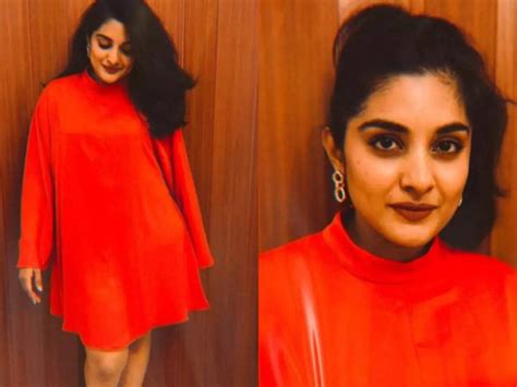 niveda thomas who turned 26 was seen in a red hot dress