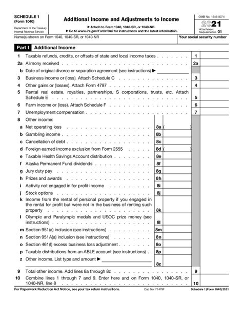 1040 Schedule 1 2021 2024 Form Fill Out And Sign Printable Pdf