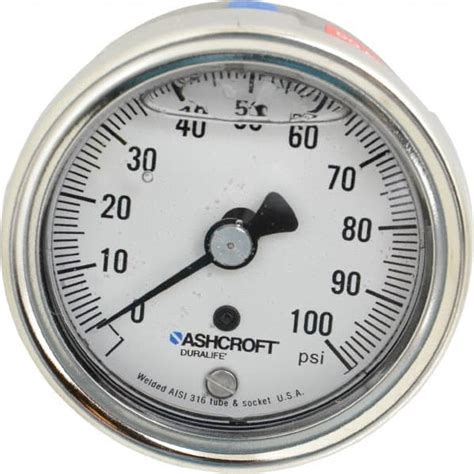 Ashcroft Pressure Gauge 2 12 Dial 0 To 100 Psi 14 Thread Npt