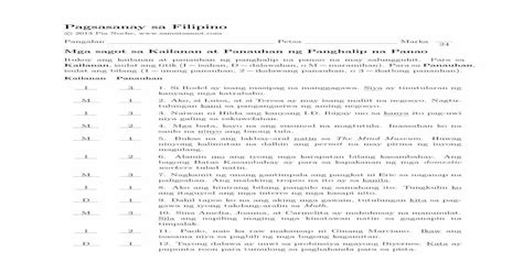 Pdf Pagsasanay Sa Filipino Samut Samot Free Printable 2 4